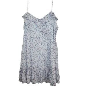 LULU's Sing‎ Sweetly Light Blue Floral Print Mini Dress sz Large NWT Y2K